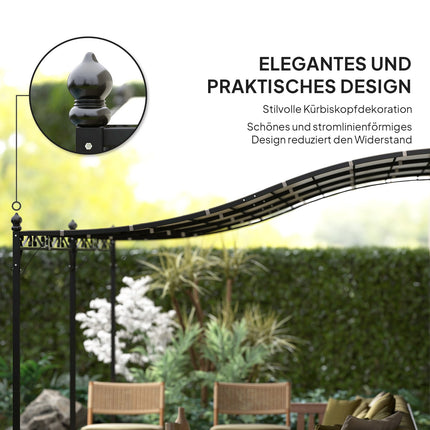 Aanbouwpaviljoen pergola met dak, waterafstotende paviljoenoverkapping, vrijstaand tuinpaviljoen terraspaviljoenoverkapping zonwering voor terrastuin ca. 3x5x2,5m crèmewit Aosom