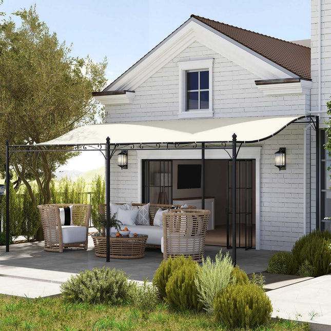 Detached garden pergola with water-repellent canopy, 3x5 m Creamy white