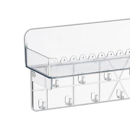Adhesive Jewelry Organizer with Shelf and Hooks