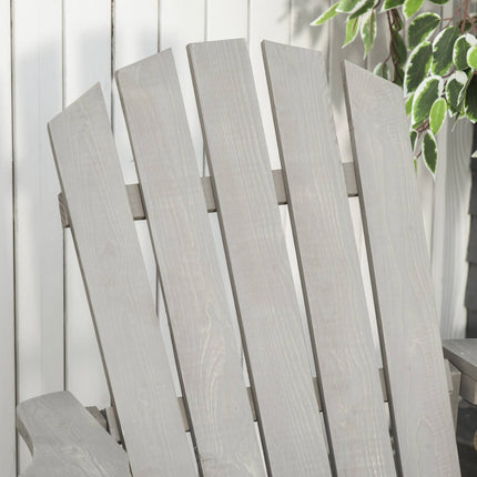 Adirondack Chair, Weatherproof Wood, High Back, Grey