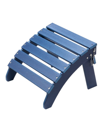 Adirondack Folding Ottoman, HDPE Weather-Resistant, Blue