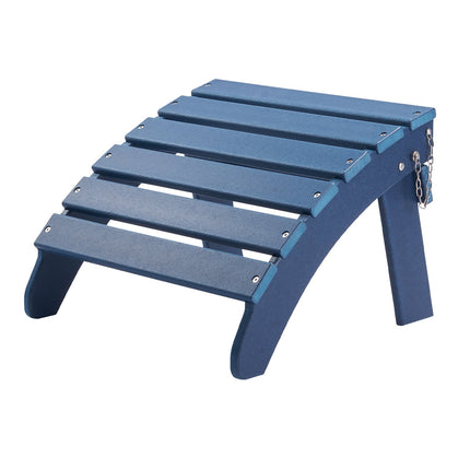Adirondack Folding Ottoman, HDPE Weather-Resistant, Blue