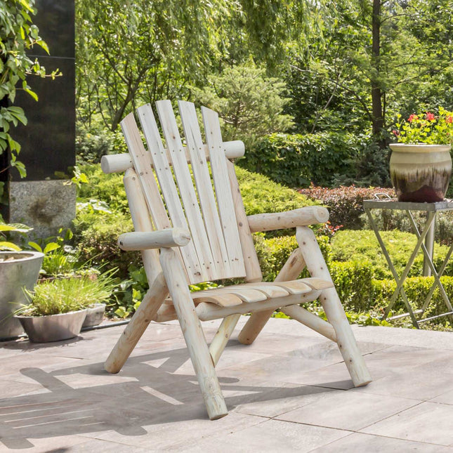 Adirondack Wooden Garden Chair - High Back Armrest, Spruce