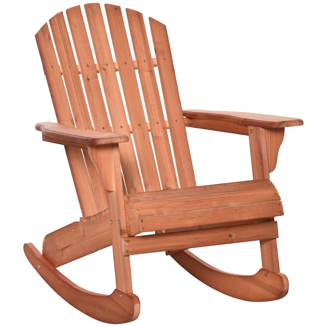 Adirondack rocking chair for balcony, natural finish, 77x94x97cm