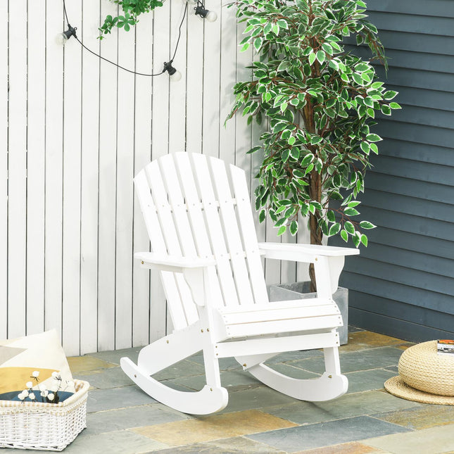 White Adirondack garden rocking chair, 77 x 94 x 97 cm