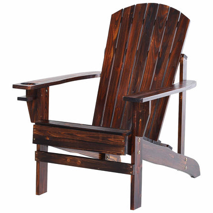 Adirondack garden chair, solid wood, with cup holder