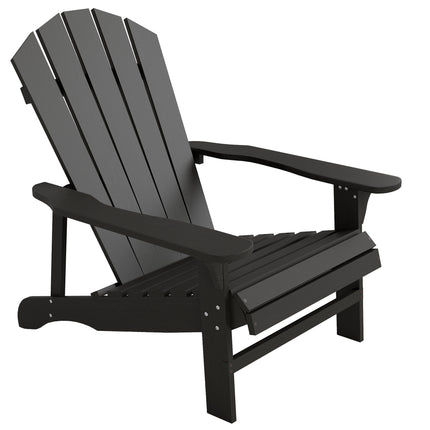 Adirondack Wooden Outdoor Chair, High Back, Black