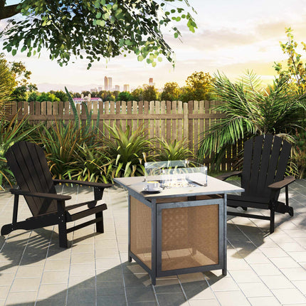 Adirondack Wooden Outdoor Chair, High Back, Black