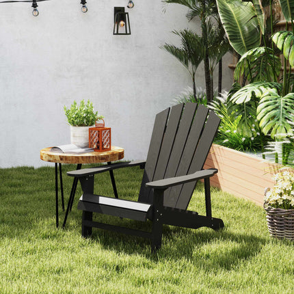 Adirondack Wooden Outdoor Chair, High Back, Black