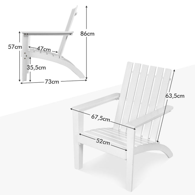 Adirondack chair Adirondack chair made of acacia wood garden chair up to 160 kg white
