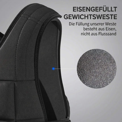 Adjustable 10 KG Weighted Vest, Black, Oxford Fabric