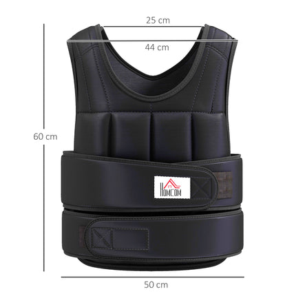 Adjustable 10 KG Weighted Vest, Black, Oxford Fabric