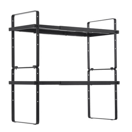 Adjustable 2-Tier Expandable Cabinet Shelf Organizer, Black