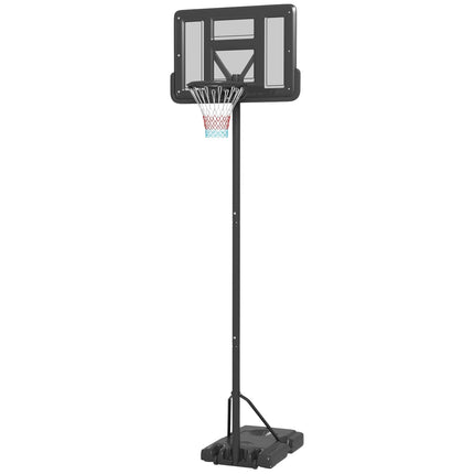 Adjustable 2-in-1 basketball hoop with steel frame, 195-370 cm