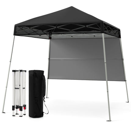 Adjustable 2x2m Pop-Up Gazebo with Sidewall, Black