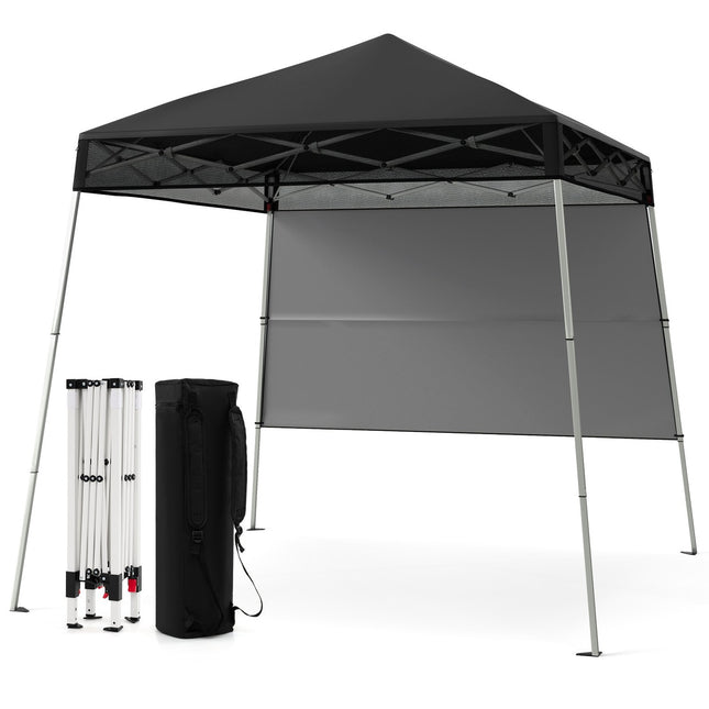 Adjustable 2x2m Pop-Up Gazebo with Sidewall, Black