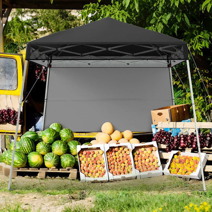 Adjustable 2x2m Pop-Up Gazebo with Sidewall, Black