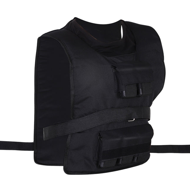Adjustable 30 kg weight vest for strength training, black