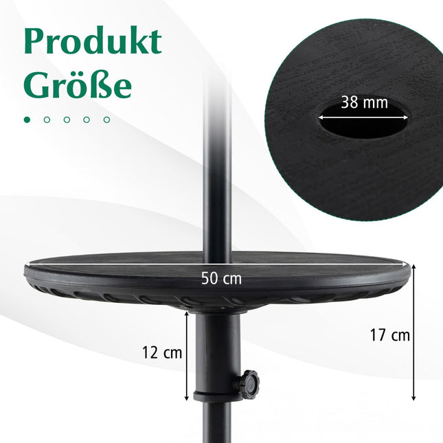 Adjustable 50cm Round Umbrella Table with 38mm Hole