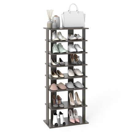 Adjustable 7-Tier Shoe Rack, Space-Saving, Grey