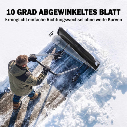 Adjustable 95 cm Wide Aluminum Snow Shovel with Wheels
