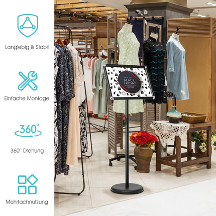 Adjustable A3 Poster Stand Set, Rotatable, Black