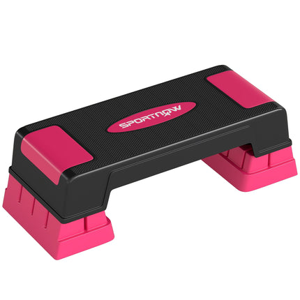 Adjustable Aerobic Step Platform, 3 Heights, Black/Pink