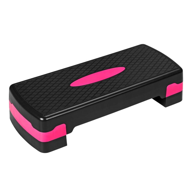Adjustable Aerobic Stepper, 2 Heights, Non-Slip, Black