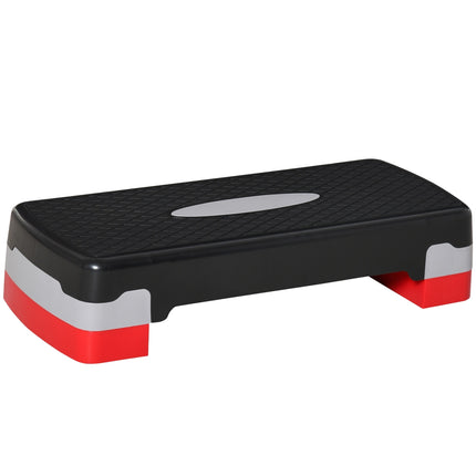 Adjustable Aerobic Stepper - 2 levels, 10/20 cm, black/grey/red