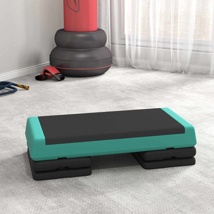 Adjustable Aerobic Stepper with Non-Slip Surface, Green