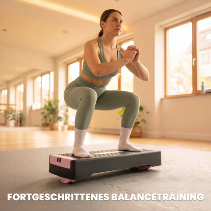 Adjustable Aerobic Stepper with Resistance Bands, Pink