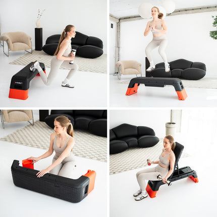 Adjustable Aerobic Step with Bench Function, Commercial Use