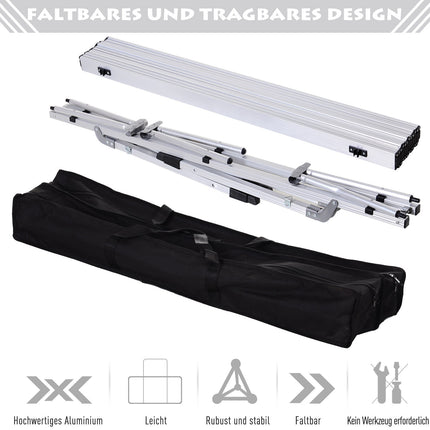 Adjustable Aluminum Folding Picnic Table with Carry Bag, 120x69 cm