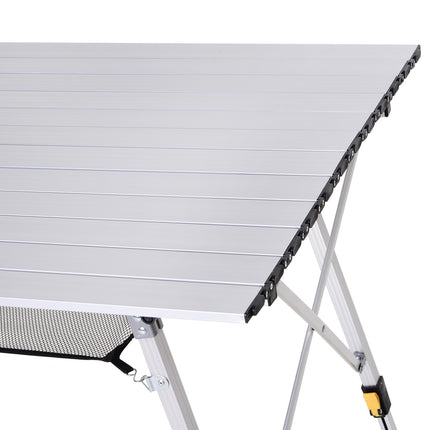 Adjustable Aluminum Folding Picnic Table with Carry Bag, 120x69 cm