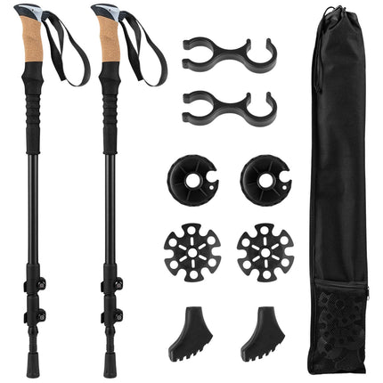 Adjustable Aluminum Trekking Poles with Cork Grips