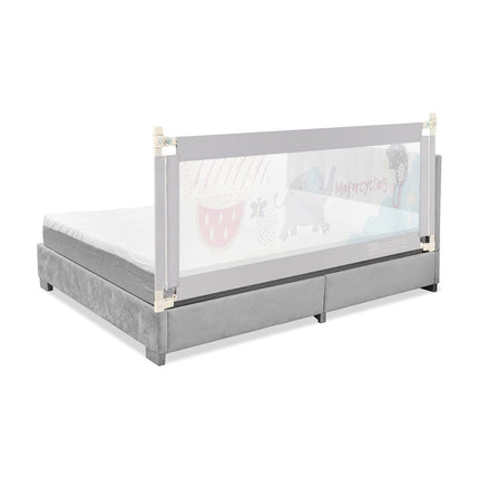 Adjustable Baby Bed Rail, 175cm, Double Lock, Gray