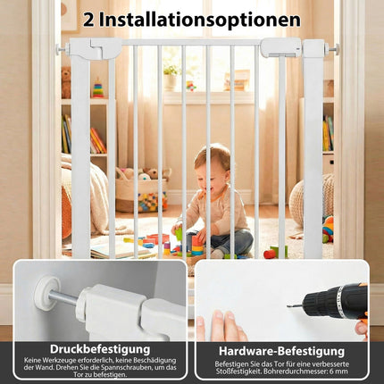 Adjustable Baby Gate, No-Drill, 75-82 cm, Auto-Close