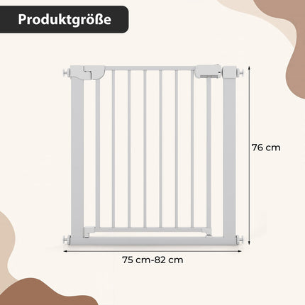Adjustable Baby Gate, No-Drill, 75-82 cm, Auto-Close
