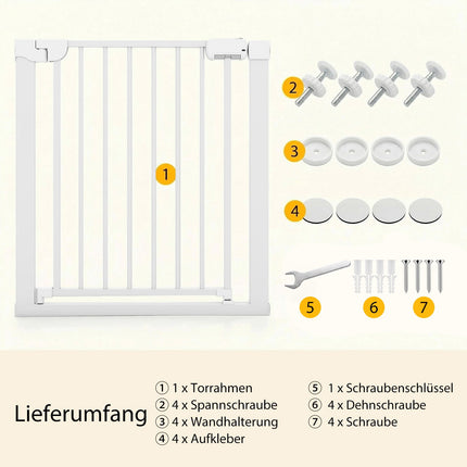 Adjustable Baby Gate, No-Drill, 75-82 cm, Auto-Close