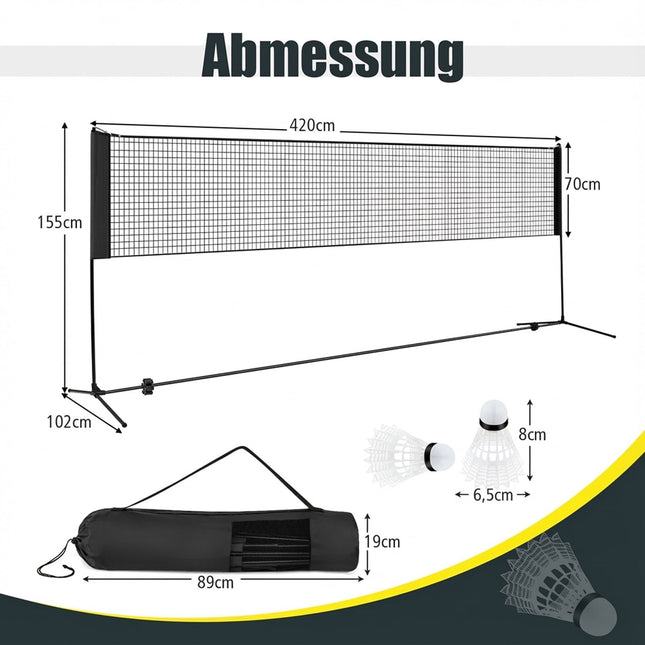 Adjustable Badminton Net Set with Stand and Carry Bag