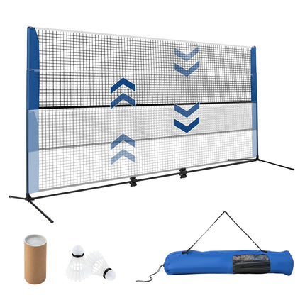 Adjustable Badminton Volleyball Net with Carry Bag and Shuttlecocks
