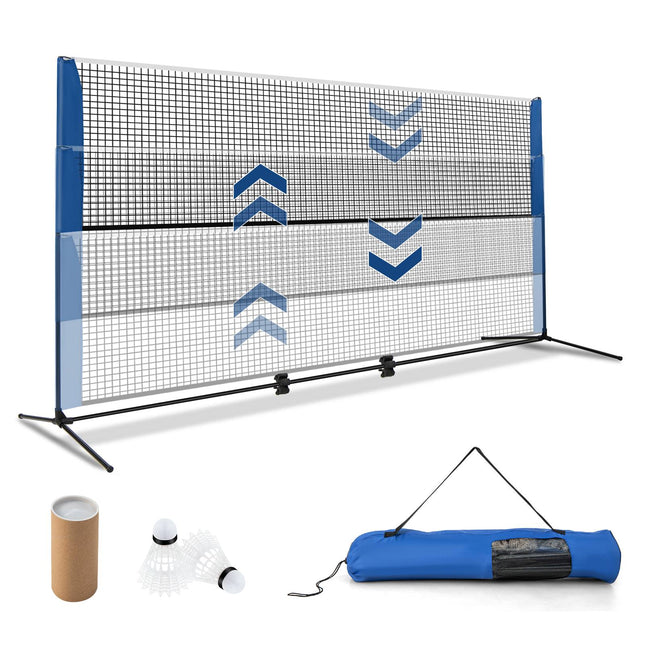 Adjustable Badminton Volleyball Net with Carry Bag and Shuttlecocks