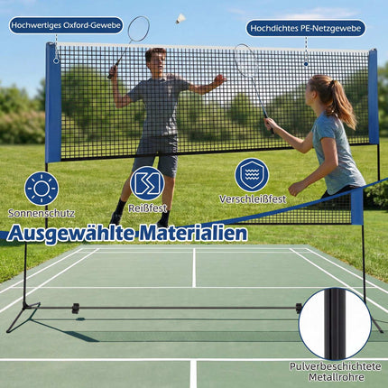 Adjustable Badminton Volleyball Net with Carry Bag and Shuttlecocks