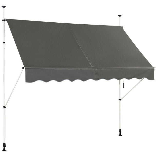 Adjustable Balcony Awning with Crank, 250x120 cm, Grey