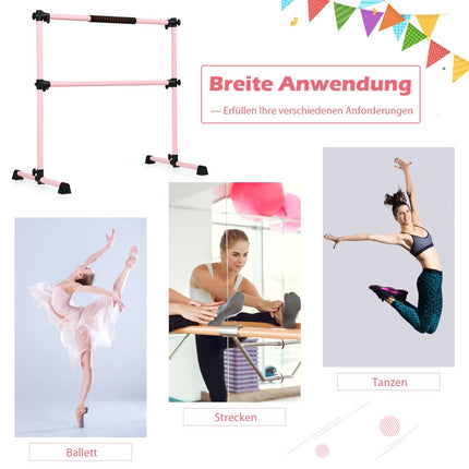 Adjustable Ballet Barre, Freestanding, Pink, 123x71x119CM