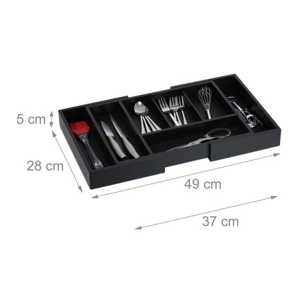 Adjustable Bamboo Cutlery Tray for Drawers