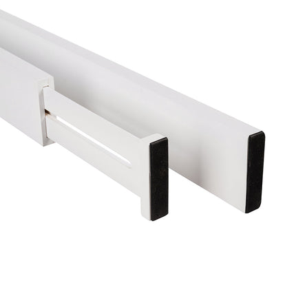 Adjustable Bamboo Drawer Organizer, White, 4-Pack