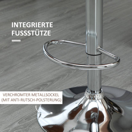 Adjustable Bar Stools Set of 2, Swivel Seat, Cream White