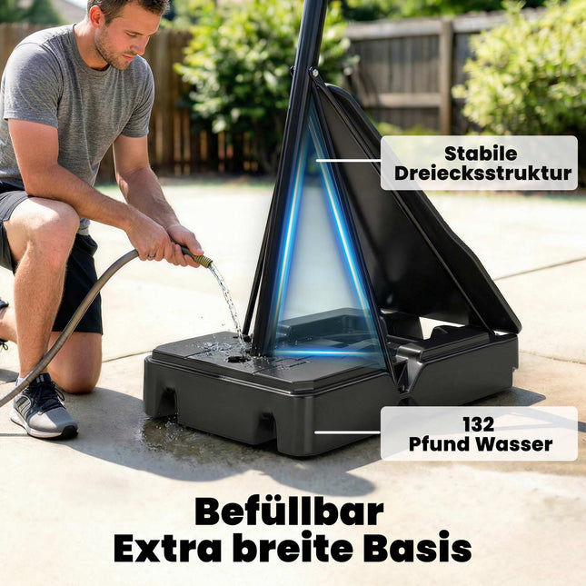 Adjustable Basketball Hoop 2.45-3.05m with Rebound Trainer