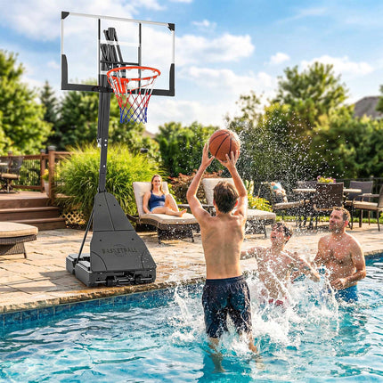 Adjustable Basketball Hoop 2.45-3.05m with Rebound Trainer